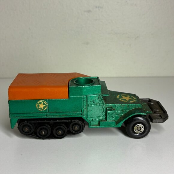Matchbox Battle Kings A1 US Army Half Track K-108 1974 Die Cast Metallic Green - Picture 3 of 8